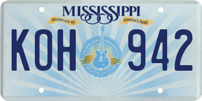 MS license plate KOH942