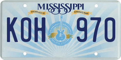 MS license plate KOH970