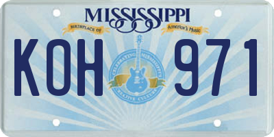 MS license plate KOH971