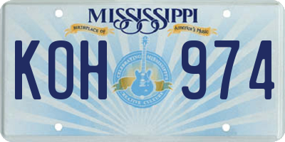 MS license plate KOH974