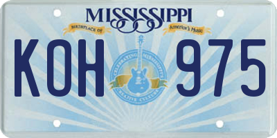 MS license plate KOH975