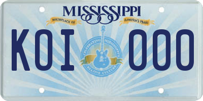 MS license plate KOI000