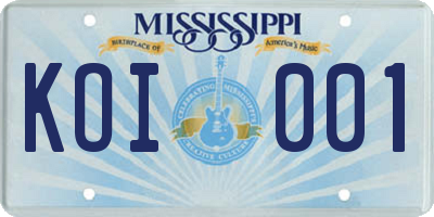 MS license plate KOI001