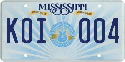 MS license plate KOI004