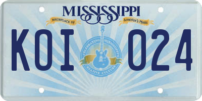 MS license plate KOI024