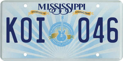 MS license plate KOI046