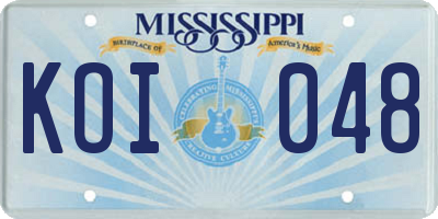 MS license plate KOI048