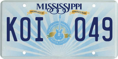 MS license plate KOI049