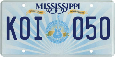 MS license plate KOI050