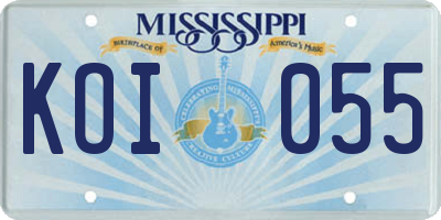MS license plate KOI055