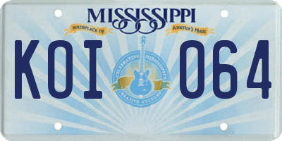 MS license plate KOI064