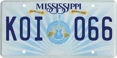 MS license plate KOI066
