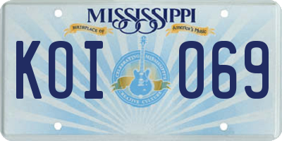 MS license plate KOI069