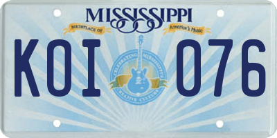 MS license plate KOI076
