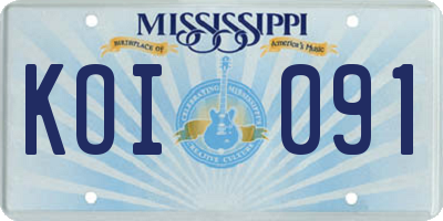MS license plate KOI091
