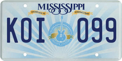 MS license plate KOI099