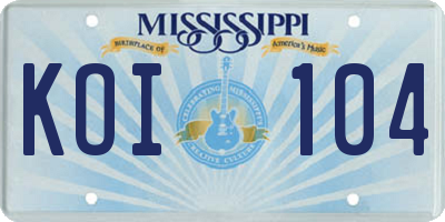 MS license plate KOI104