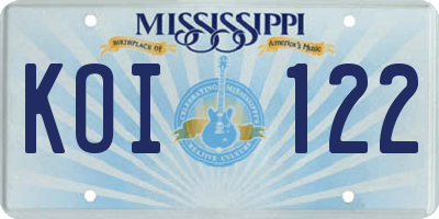 MS license plate KOI122
