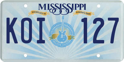 MS license plate KOI127