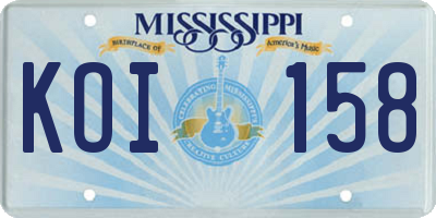 MS license plate KOI158