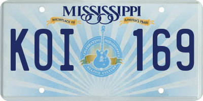 MS license plate KOI169