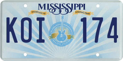 MS license plate KOI174