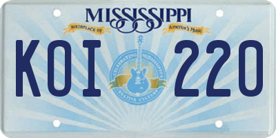 MS license plate KOI220