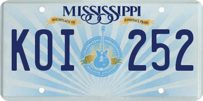 MS license plate KOI252