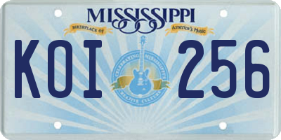 MS license plate KOI256
