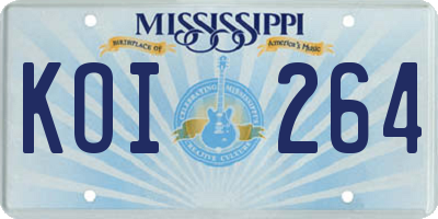 MS license plate KOI264
