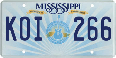MS license plate KOI266
