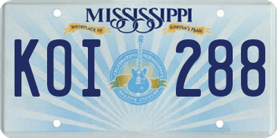 MS license plate KOI288
