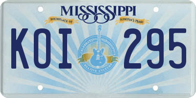 MS license plate KOI295
