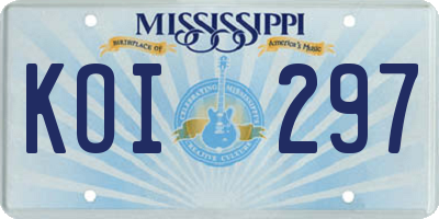 MS license plate KOI297