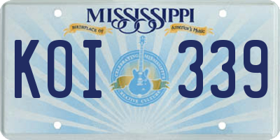 MS license plate KOI339