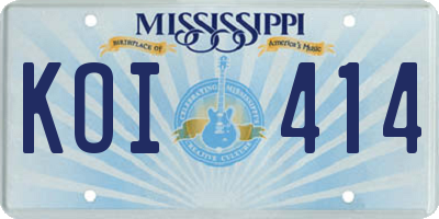 MS license plate KOI414