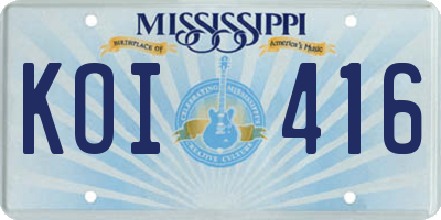 MS license plate KOI416