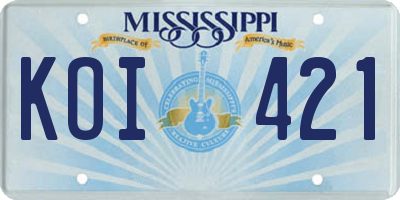MS license plate KOI421