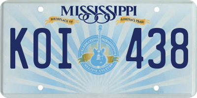 MS license plate KOI438