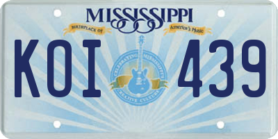 MS license plate KOI439