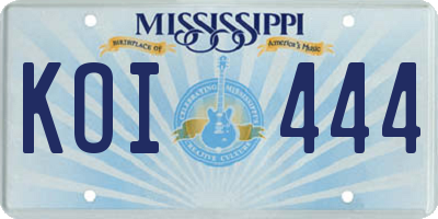 MS license plate KOI444