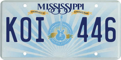 MS license plate KOI446