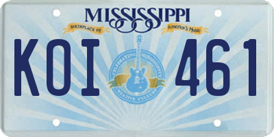 MS license plate KOI461