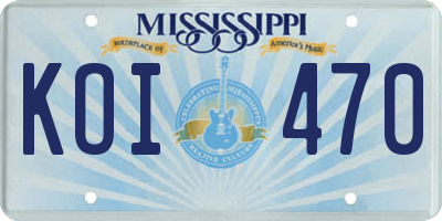 MS license plate KOI470