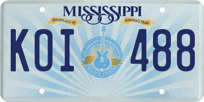 MS license plate KOI488