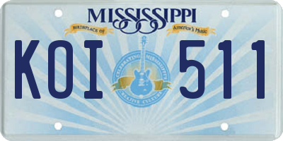 MS license plate KOI511