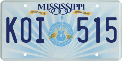MS license plate KOI515