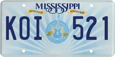 MS license plate KOI521
