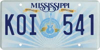 MS license plate KOI541