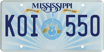 MS license plate KOI550